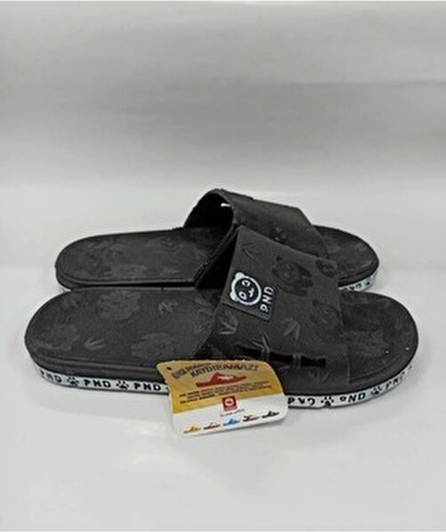 Gezer Unisex Kaydırmaz Siyah Panda Desen Plastik Terlik Eva Malzemeden Günlük Kullanım İçin görsel 5