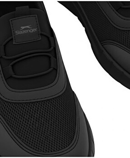 Slazenger Avenge Siyah Kadın Yürüyüş & Koşu Ayakkabısı Suni Deri Faylon Taban görsel 6