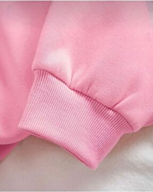 New Cabin Kalın Geniş Pembe Oversize Pamuklu Sweat Bisiklet Yaka Uzun Kollu Sürdürülebilir Tasarım görsel 5
