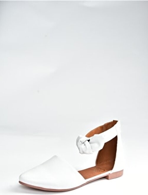 Fox Shoes Beyaz Kadın Babet Suni Deri Malzemeden Düz Tabanlı Günlük Kullanım İçin H726761509 görsel 4