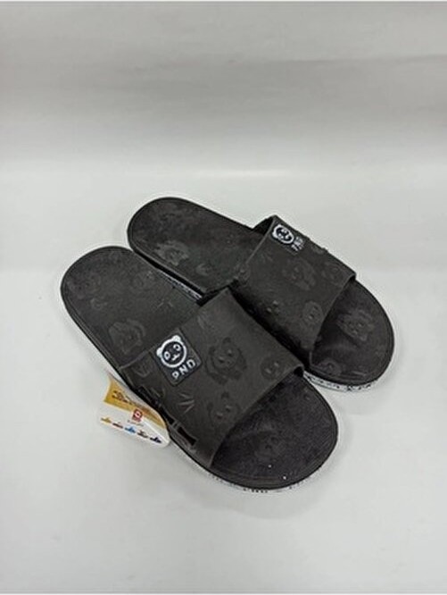 Gezer Unisex Kaydırmaz Siyah Panda Desen Plastik Terlik Eva Malzemeden Günlük Kullanım İçin görsel 2