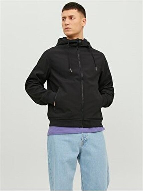 Jack & Jones Jjebasıc Softshell Hood Noos Black görsel 2