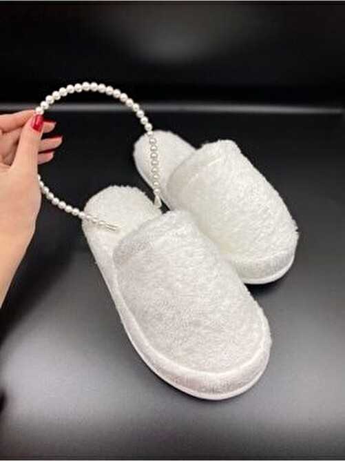 Melkady 412A - Lohusa Terliği, Pearl Inci Taç , Patik ve Bebek Bandı Seti (4'lü) görsel 8