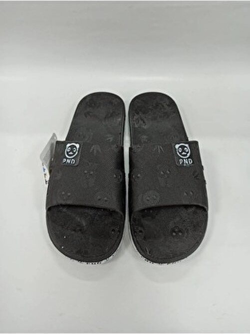 Gezer Unisex Kaydırmaz Siyah Panda Desen Plastik Terlik Eva Malzemeden Günlük Kullanım İçin görsel 4