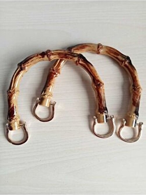 Hobi Durağı Kahverengi Ithal Bambu Görünümlü Çanta Sapı Kadın Aksesuar Deseniyle Şık görsel 5