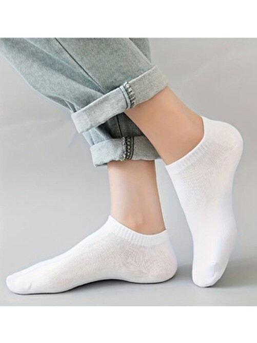 Çorap Çekmecesi 12'li Basic Modeli Kısa Çorap Beyaz görsel 4