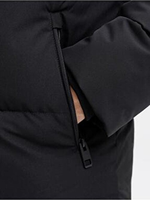 Jack & Jones Jcootto Puffer Erkek Siyah Jacket Mont 100% Polyester Uzun Kol Ayarlanabilir Kapüşon görsel 8