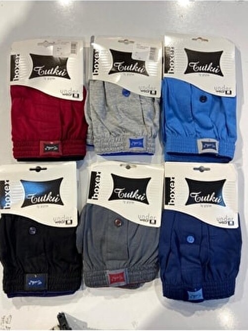 Tutku 6' Paket %100 Pamuklu Boxer 2 Adet Pierre Cardin Bambu Çorap Hediyeli görsel 2