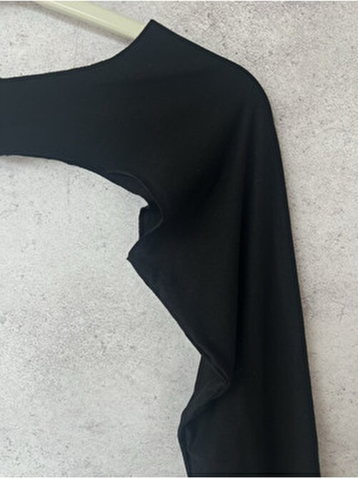 Shalby Siyah Uzun Kol Likralı İçlik Tesettür Giyim Pamuklu Düz Desenli Kadın Ürün görsel 2