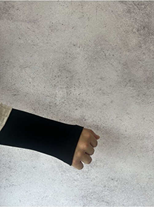 Shalby Siyah Uzun Kol Likralı İçlik Tesettür Giyim Pamuklu Düz Desenli Kadın Ürün görsel 5