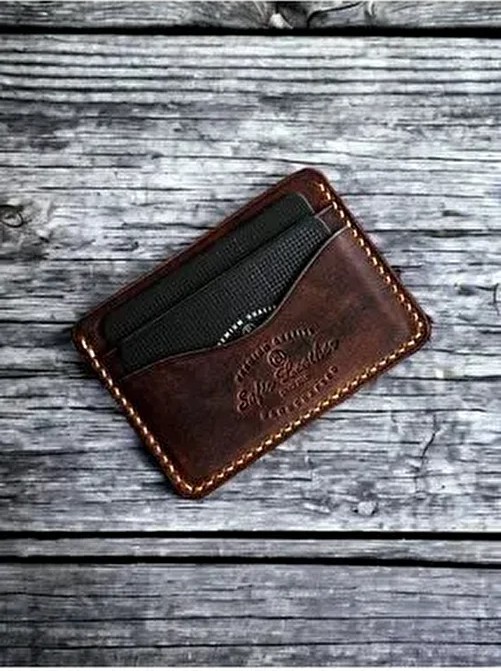 DeriBoss Milano Haki Yeşil Hakiki Deri Minimal Kartlık