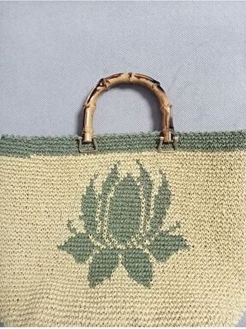 Hobi Durağı Kahverengi Ithal Bambu Görünümlü Çanta Sapı Kadın Aksesuar Deseniyle Şık görsel 4