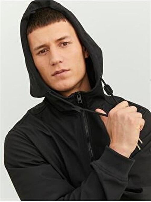 Jack & Jones Jjebasıc Softshell Hood Noos Black görsel 4