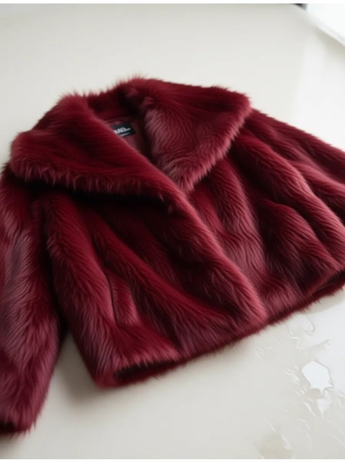 Moda Durağı Taş Rengi Içi Astarlı Premium Kaliteli Kürk görsel 5