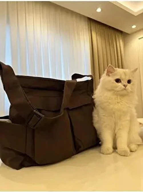 Fluffy Cookie Cep Detaylı Kanvas Ayarlanabilir Sap / Geniş Iç Hacim / Kargo Cep Okul Çantası Boy:27 En:37