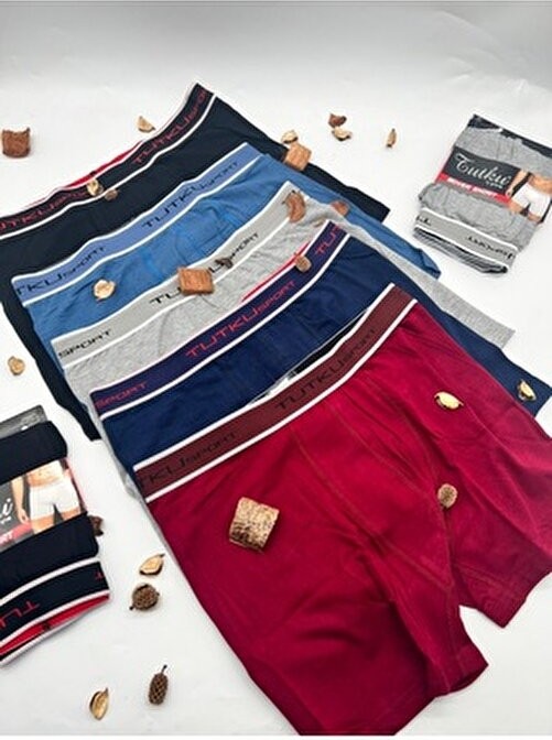 Tutku 400 Likralı Elastan Spor Pamuk Erkek Boxer Düz Desenli 2XL Paça Tipi ile Konforlu Kullanım