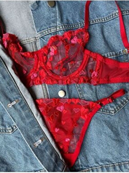 Thrill Bra Begjaer Kalpli Dantel Balenli Sütyen Bralet Külot Takım 2 Parça Kadın İç Giyim görsel 2