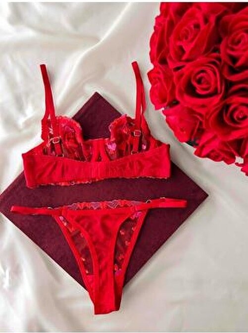 Thrill Bra Begjaer Kalpli Dantel Balenli Sütyen Bralet Külot Takım 2 Parça Kadın İç Giyim görsel 8