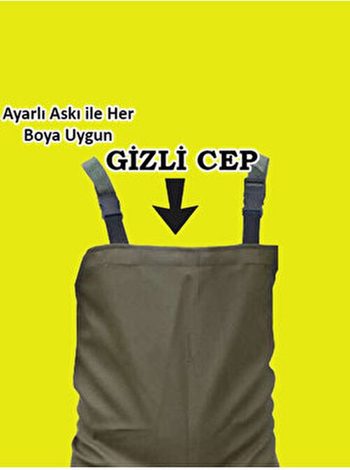 Go Out Göğüs Çizme, Pvc Tulum Çizme %100 Su Geçirmez, Leke Tutmaz 55 Mikron Dikişsiz Tulum görsel 2