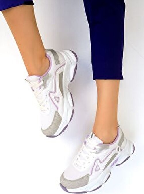 Soho Beyaz-Lila Kadın Sneaker 17834 görsel 3
