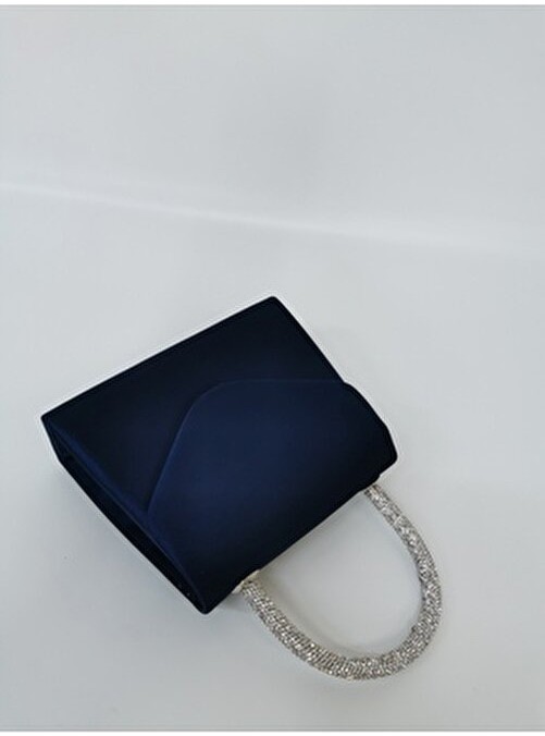 Nazart Kadın Saten Ten Abiye Taşlı Clutch Portföy El Çantası Suni Deri Düz Desen Business Koleksiyonu görsel 6