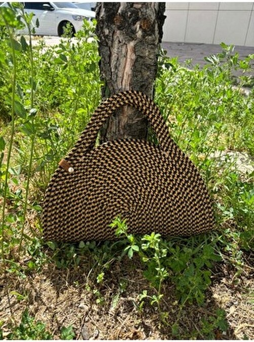 MaVaux Mia Hasır Jüt Clutch Çanta Organik Orta Boy Plaj Tekstili 0-15 lt Kapasite görsel 8