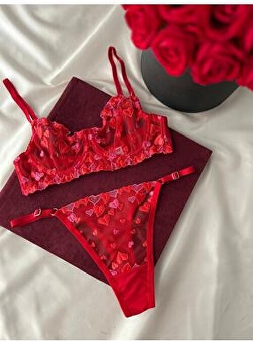 Thrill Bra Begjaer Kalpli Dantel Balenli Sütyen Bralet Külot Takım 2 Parça Kadın İç Giyim görsel 5