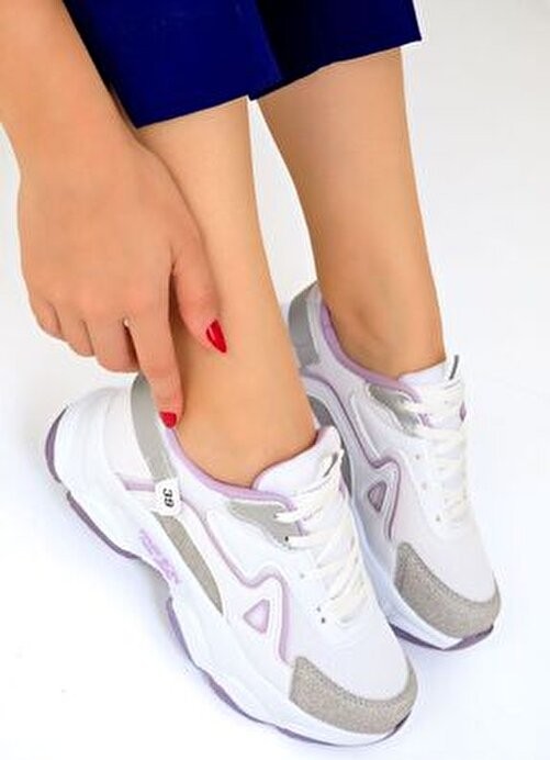 Soho Beyaz-Lila Kadın Sneaker 17834 görsel 2