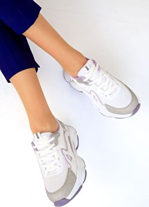 Soho Beyaz-Lila Kadın Sneaker 17834 görsel 4