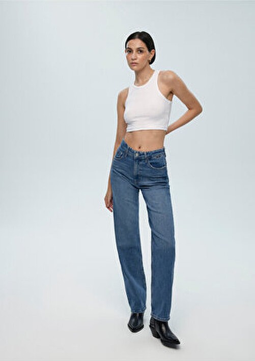Mavi Sky Classic Denim Kadın Jean Pantolon 1010627-87211 Straight Fit 5 Cepli Pamuklu Model