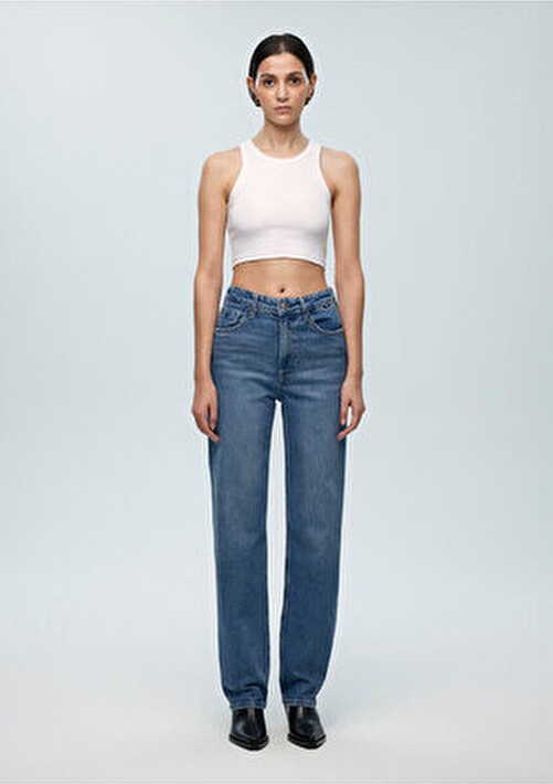 Mavi Sky Classic Denim Kadın Jean Pantolon 1010627-87211 Straight Fit 5 Cepli Pamuklu Model görsel 6