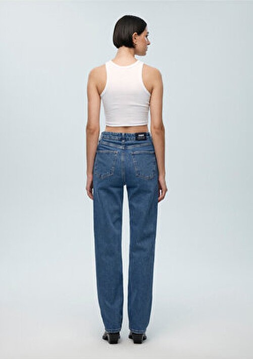 Mavi Sky Classic Denim Kadın Jean Pantolon 1010627-87211 Straight Fit 5 Cepli Pamuklu Model görsel 8