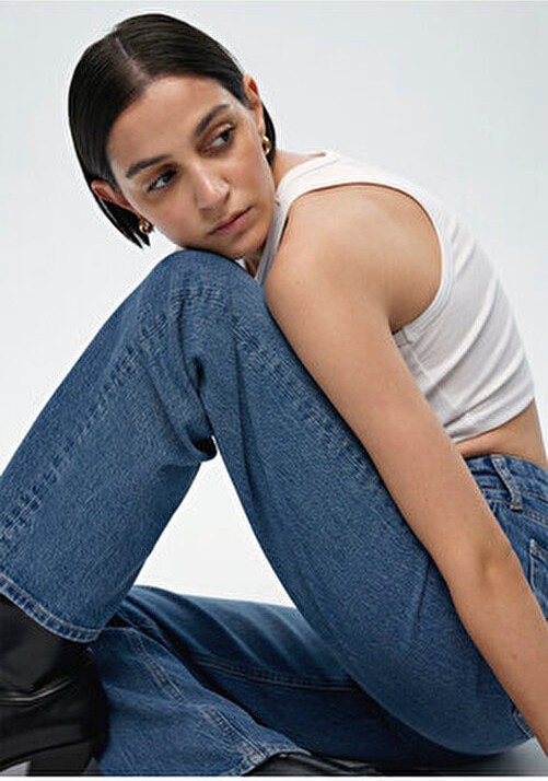 Mavi Sky Classic Denim Kadın Jean Pantolon 1010627-87211 Straight Fit 5 Cepli Pamuklu Model görsel 5