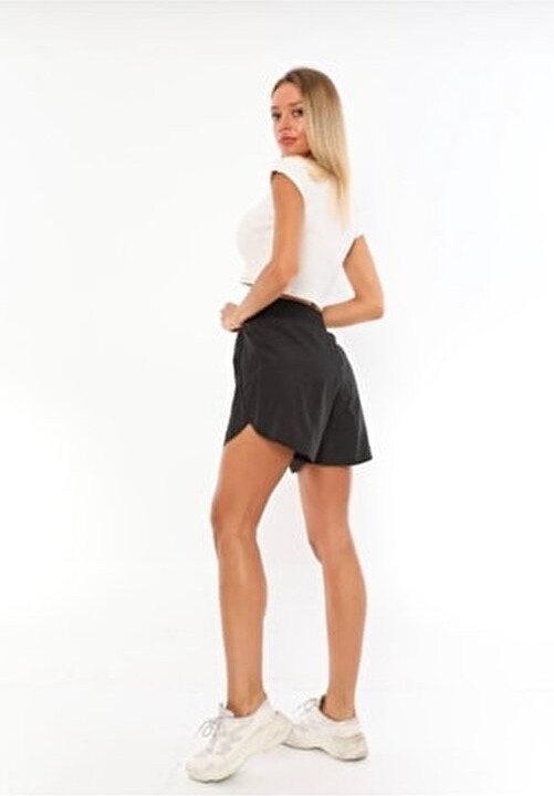 Win Moda Run Sporcu Taytlı Şort Kadınlar İçin Düz Desenli Rahat Fit Yazlık Tasarım görsel 5