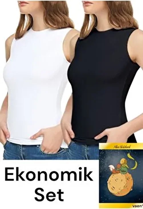 Tutku Elit 6'lı Sıfır Kollu Elastan Bisiklet Yaka Atlet/badi Karışık Renk 2 Çift Çorap Hediyeli