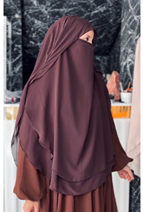 Fashion Journey Mihrisina Collection Hafif ve Nefes Alabilir Gölgeli Oval Sufle Eşarp 140 x 70 cm Geometrik Desen Şifon görsel 6