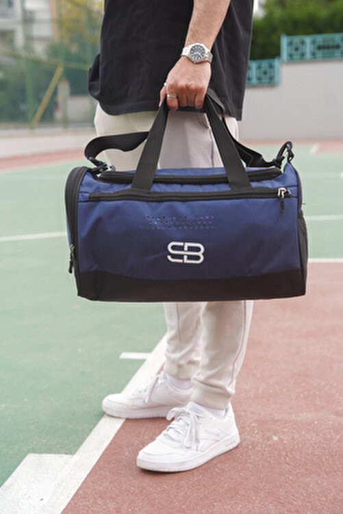 Solo Bag Ayakkabı Gözlü Orta Boy Unisex Lacivert Spor Fitness ve Seyahat Çantası görsel 2