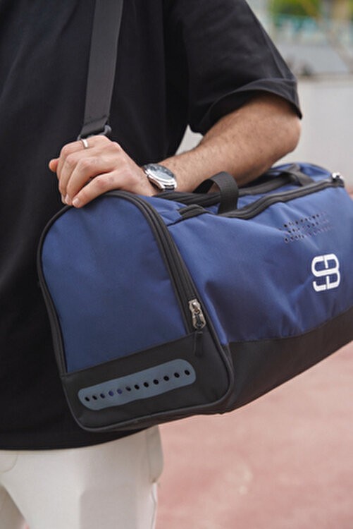 Solo Bag Ayakkabı Gözlü Orta Boy Unisex Lacivert Spor Fitness ve Seyahat Çantası görsel 7