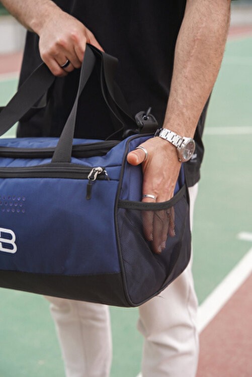 Solo Bag Ayakkabı Gözlü Orta Boy Unisex Lacivert Spor Fitness ve Seyahat Çantası görsel 8