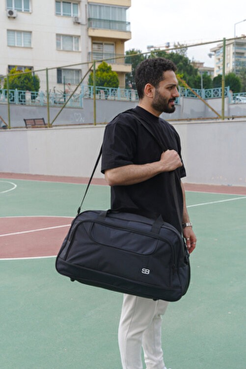 Solo Bag Siyah Seyahat ve Spor Çantası 58 cm Tekstil Materyal ile Ergonomik Tasarım Özellikli Büyük Boy görsel 2