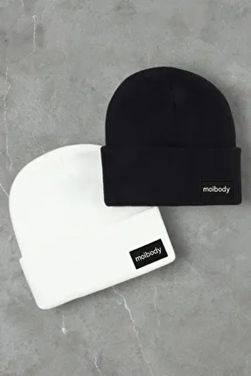 Moibody %100 Akrilik 2’li Premium Basic Bere Siyah Ekru Erkekler İçin Şık Sezonluk Aksesuar görsel 4