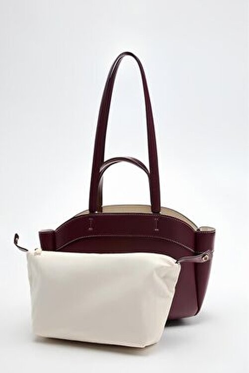 Daj Company Bordo Shopper Kadın Tote El ve Omuz Askılı Çantası görsel 3