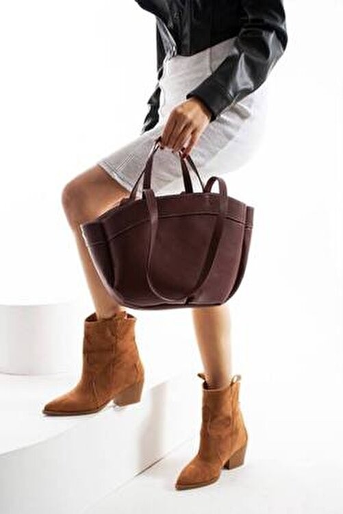 Daj Company Bordo Shopper Kadın Tote El ve Omuz Askılı Çantası görsel 5