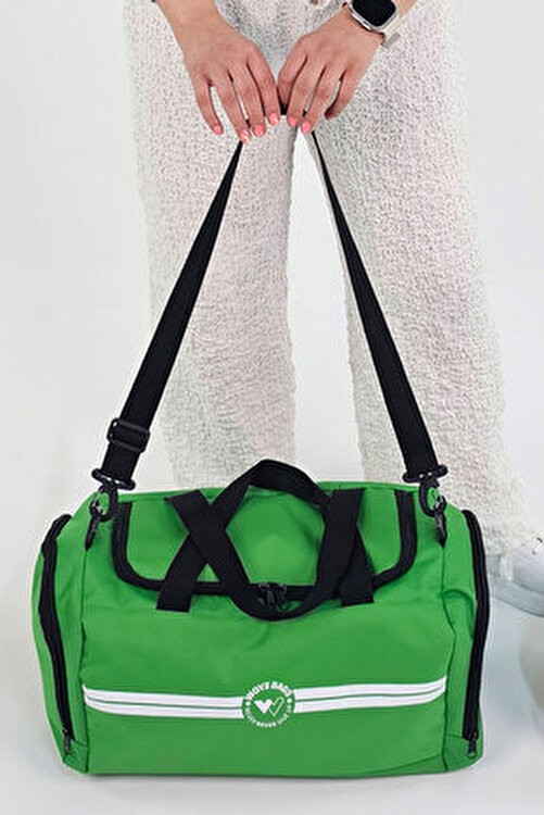 Woys Unisex Siyah Bölmeli Sporcu Çantası görsel 5