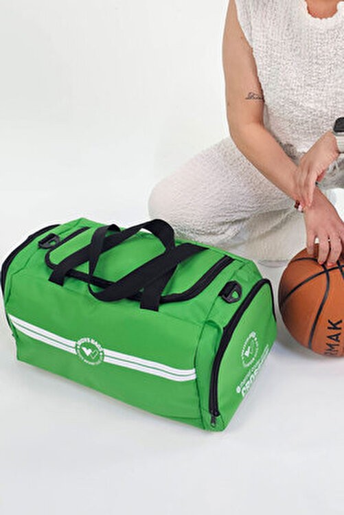 Woys Unisex Siyah Bölmeli Sporcu Çantası görsel 7