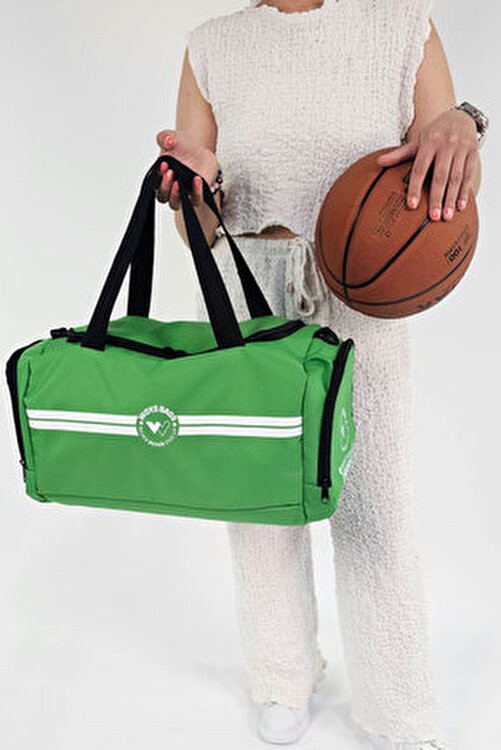 Woys Unisex Siyah Bölmeli Sporcu Çantası görsel 8