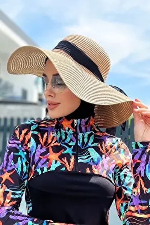 Remsa Mayo Hasır Şapka Kurdele Detaylı Camel Renkli Polyester Malzeme ile Şıklık Sunar