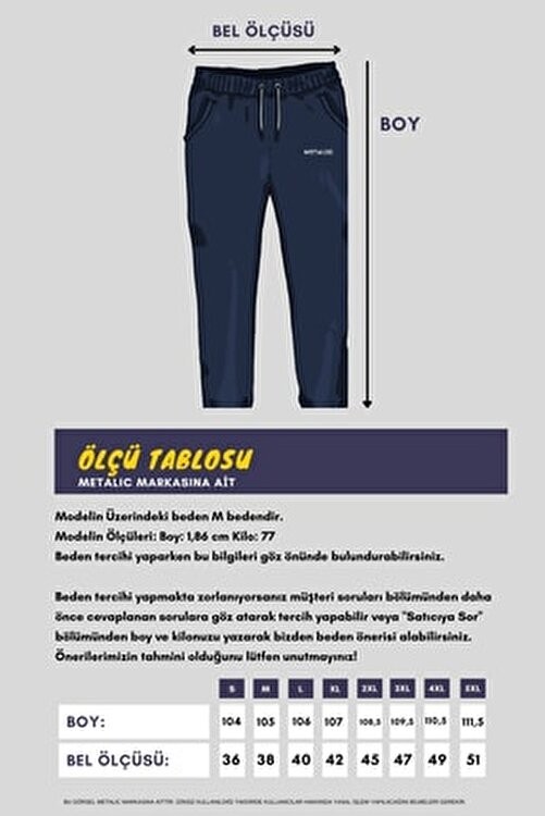 Mmetalic Lacivert Erkek Düz Paça Rahat Kesim Eşofman Altı görsel 6