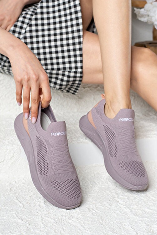 İmershoes Günlük Unisex Lila Sneaker Slip On Nefes Alabilen Hafif Yürüyüş Bağcıksız Esnek Spor Ayakkabı 041F
