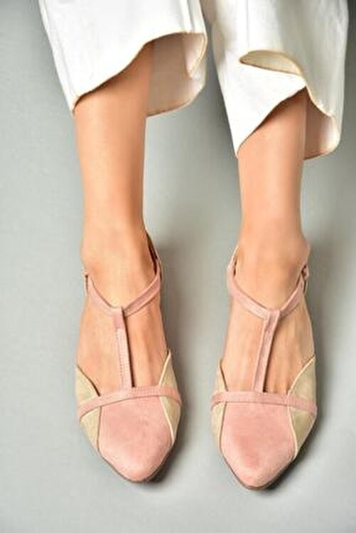 Fox Shoes Saks Mavi/su Yeşili Kadın Babet Süet Malzeme ile Neolit Tabanlı Günlük Ayakkabı görsel 8